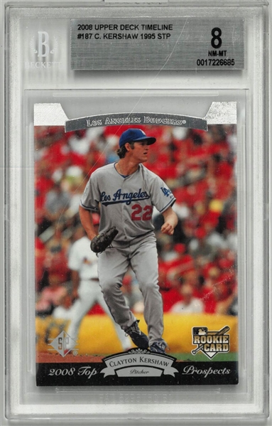 Clayton Kershaw BGS 8 2008 Upper Deck Timeline