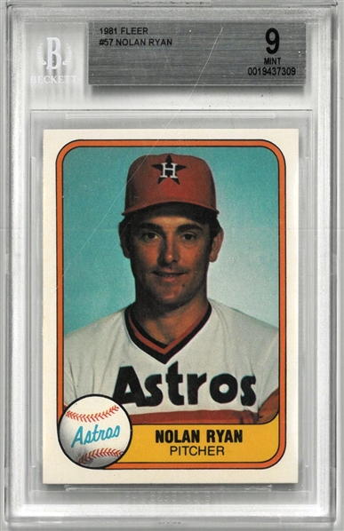 Nolan Ryan BGS 9 1981 Fleer