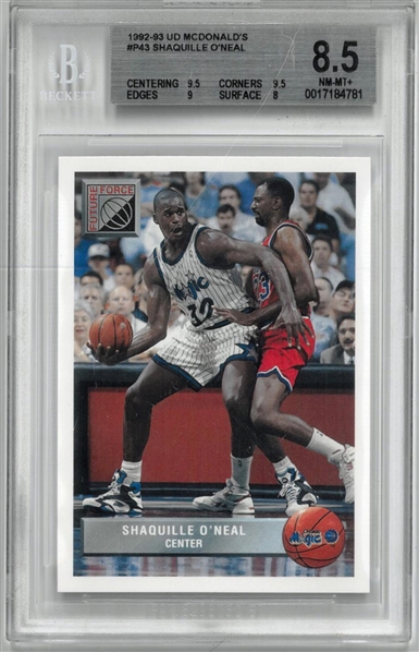 Shaquille ONeal BGS 8.5 1992-93 UD McDonalds