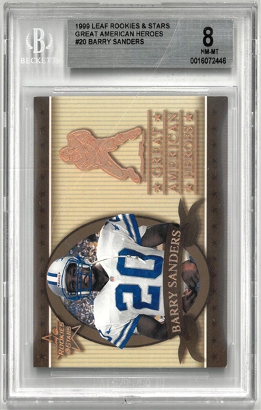 Barry Sanders BGS 8 1999 Leaf Rookies & Stars