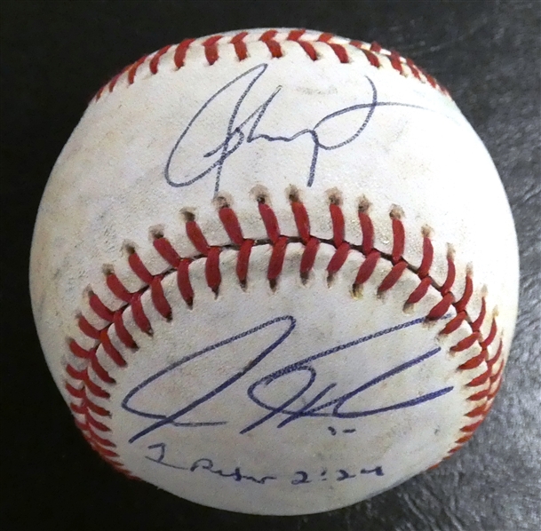 Josh Hamilton, Ron Washington & Mike Napoli Autographed Baseball