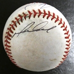 Josh Hamilton, Ron Washington & Mike Napoli Autographed Baseball