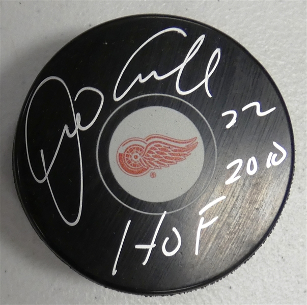 Dino Ciccarelli Autographed Red Wings Puck w/ HOF