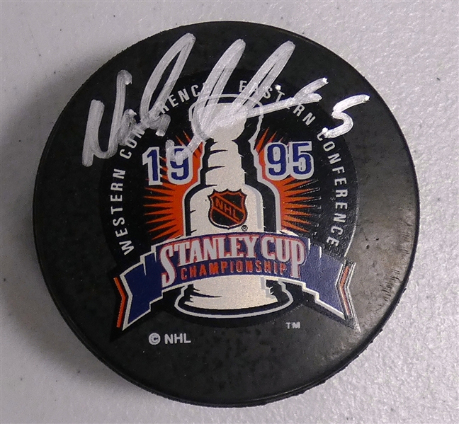 Nicklas Lidstrom Autographed 1995 Stanley Cup Puck