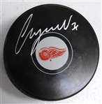 Chris Osgood Autographed Red Wings Puck