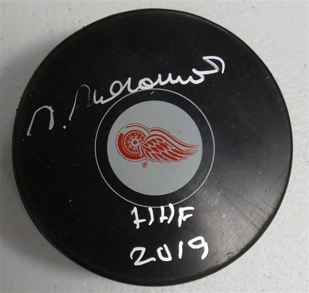 Vaclav Nedomansky Autographed Red Wings Puck w/ HOF