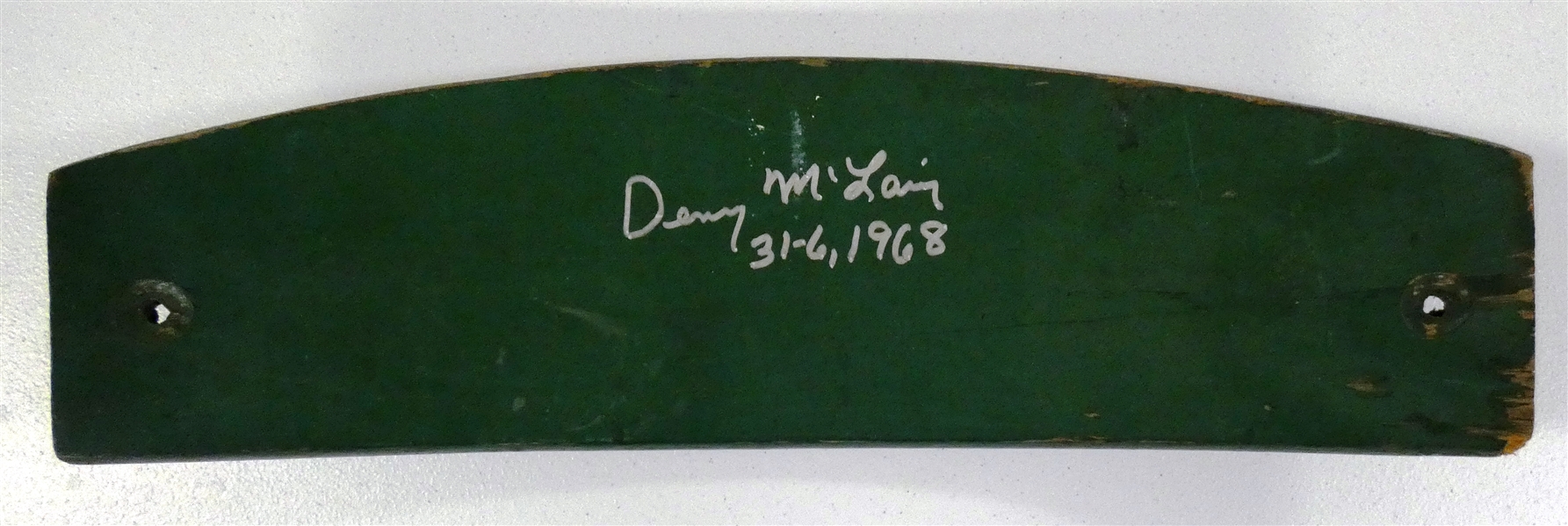 Denny McLain Autographed Tiger Stadium Seat Slat