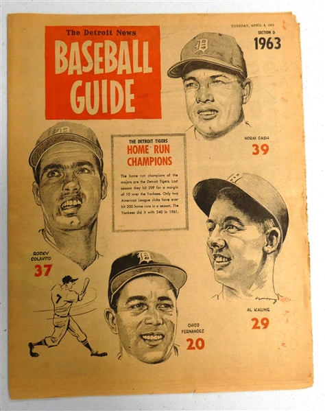 1963 Detroit News Tigers Baseball Guide