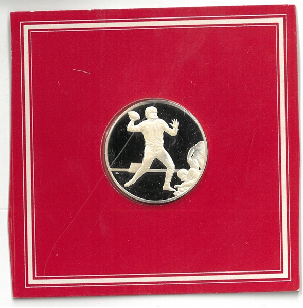 Norm Van Brocklin Franklin Mint .3350 Troy Oz. Silver Coin