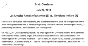 Ervin Santana No Hitter Ticket
