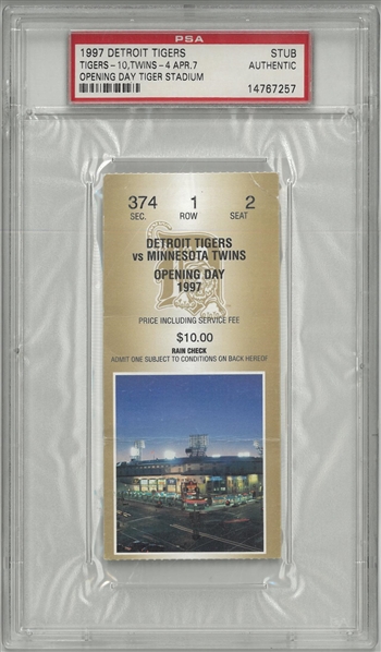 1997 Detroit Tigers Opening Day Ticket