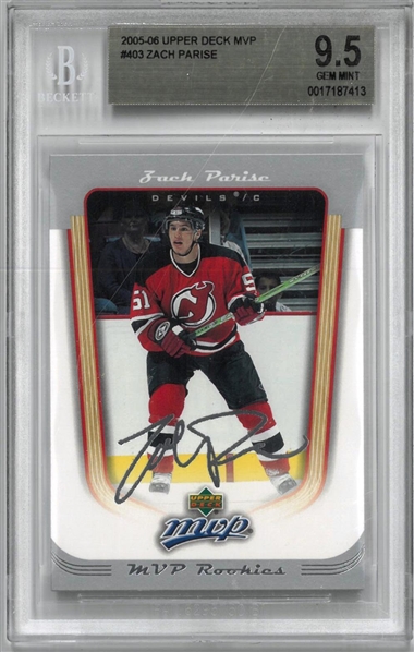 Zach Parise BGS 9.5 2005/06 Upper Deck MVP