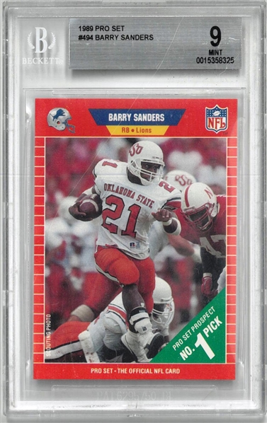 Barry Sanders BGS 9 1989 Pro Set