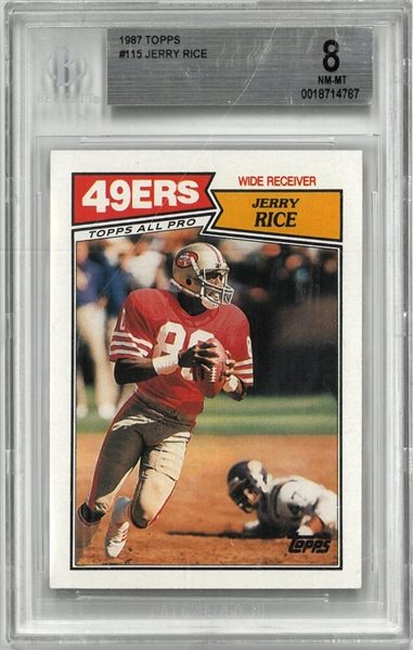 Jerry Rice BGS 8 1987 Topps