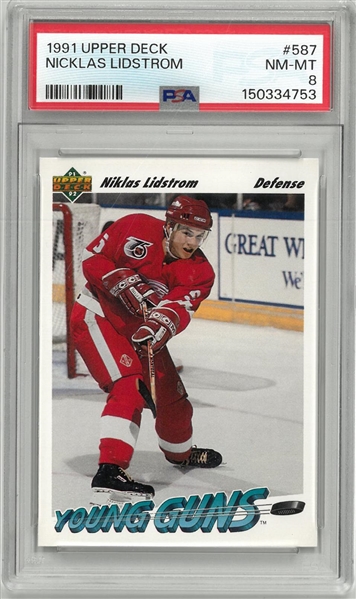 Nicklas Lidstrom PSA 8 1991 Upper Deck Young Guns