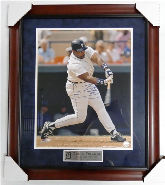 Cecil Fielder Autographed Framed 16x20 (Pick Up Only)