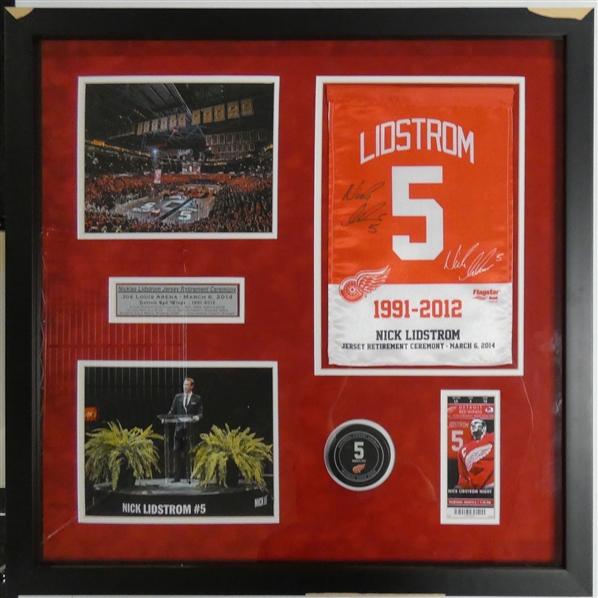 Nicklas Lidstrom Autographed Framed Retirement Collage (Pick Up Only)