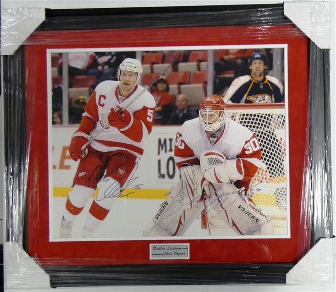 Nicklas Lidstrom & Chris Osgood Autographed Framed 16x20 