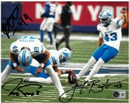 Detroit Lions Kicking Squad Autographed 8x10