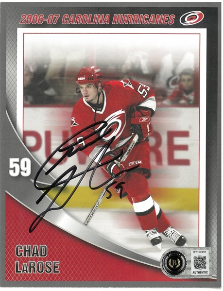 Chad LaRose Autographed 5x7 