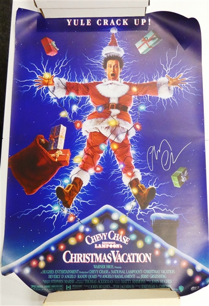 Chevy Chase Autographed Christmas Vacation Poster
