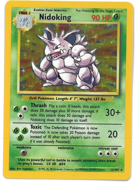 Nidoking 1999 Pokemon #11/102