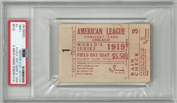 1919 World Series Game 5 Ticket Stub PSA 1.5 White Sox vs. Reds