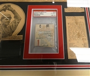 1918 World Series Game 1 Ticket Stub Framed Display - Red Sox vs. Cubs