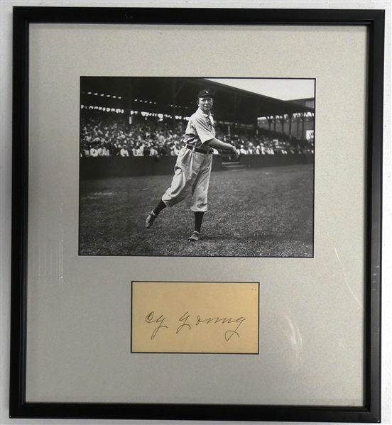 Cy Young Autographed Index Card Framed Display