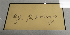 Cy Young Autographed Index Card Framed Display