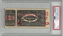 1939 World Series Game 4 Ticket Stub PSA 3 - Yankees 8th Title