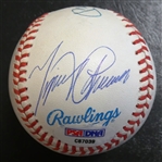 Triple Crown Autographed Baseball (Mantle, Williams, Cabrera, Yaz, Robinson)