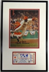 Bob Gibson Autographed 1967 World Series Game 7 Ticket Display