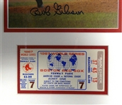 Bob Gibson Autographed 1967 World Series Game 7 Ticket Display