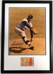 Sandy Koufax Autographed 1963 World Series Ticket Display