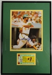 Reggie Jackson Autographed 1973 World Series Game 6 Ticket Display