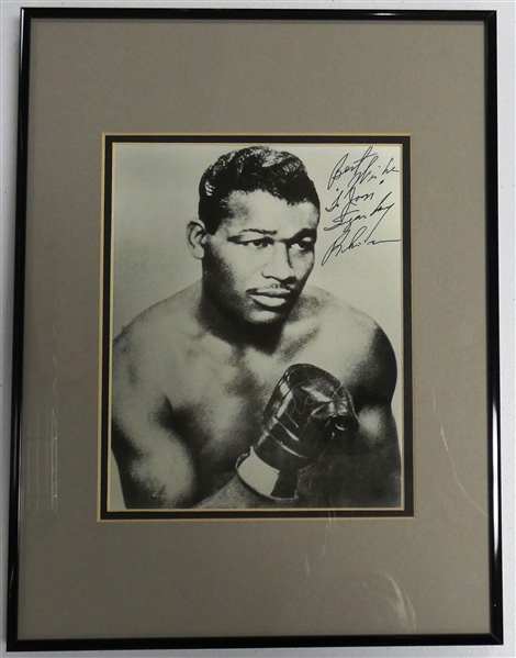 Sugar Ray Robinson Autographed Framed 8x10