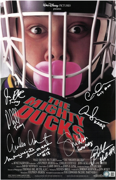 "The Mighty Ducks" Cast Signed 11x17 Movie Poster