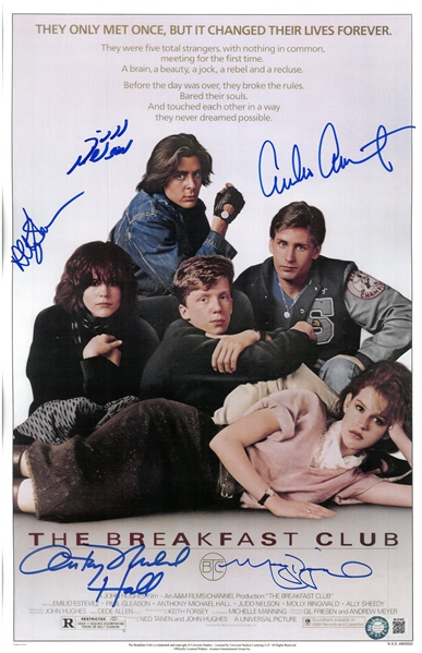 "The Breakfast Club" Cast Signed 11x17 Movie Poster