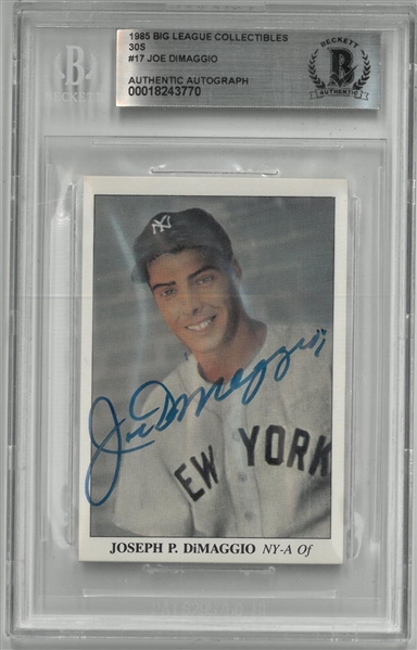 Joe DiMaggio Autographed 1985 Big League Collectibles
