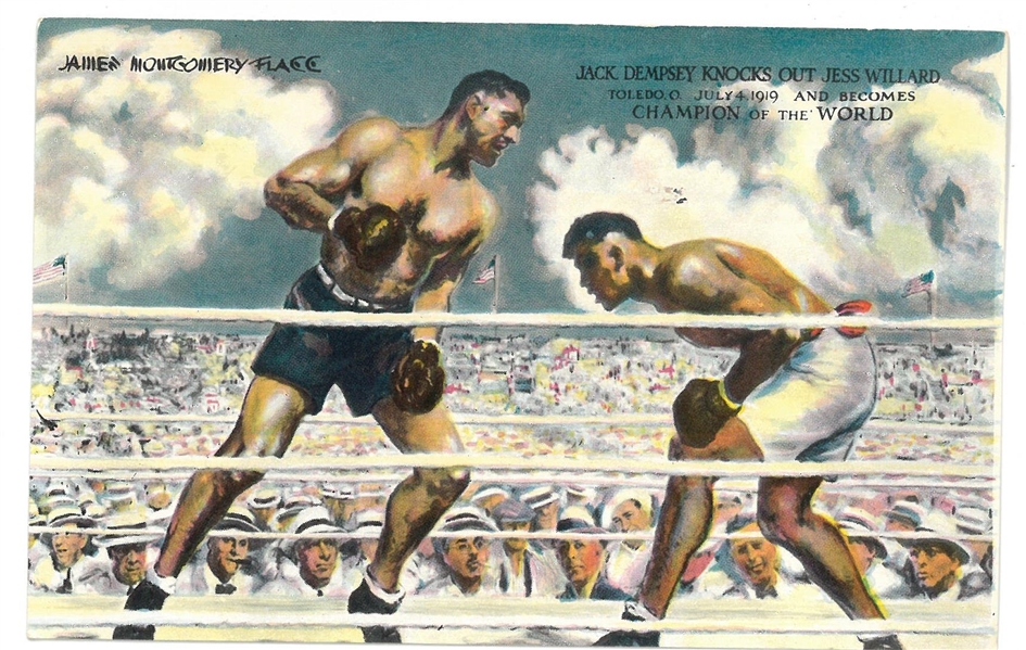 Jack Dempsey Autographed Postcard