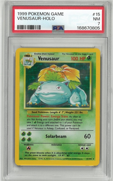 Venusaur PSA 7 1999 Pokemon Game Holo