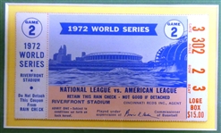 Joe Rudi Autographed 1972 World Series Game 2 Ticket Display