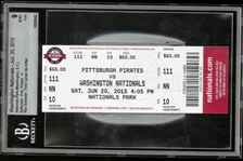 Max Scherzer BGS 9 2015 No Hitter Ticket