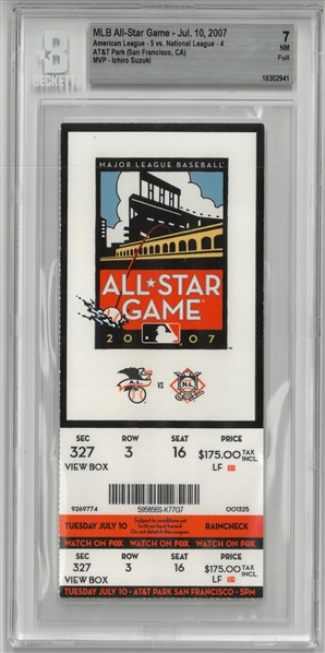 2007 MLB All Star Game Ticket - BGS 7