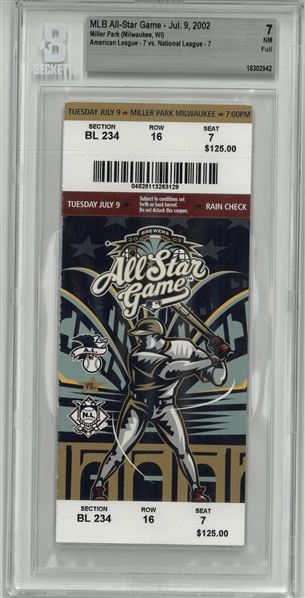 2002 MLB All Star Ticket - BGS 7