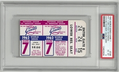 1962 World Series Game 7 Ticket - PSA 6