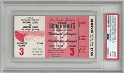 1959 World Series Game 3 Ticket - PSA 4