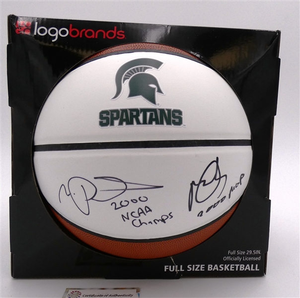 Mateen Cleaves & Morris Peterson Autographed MSU Basketball