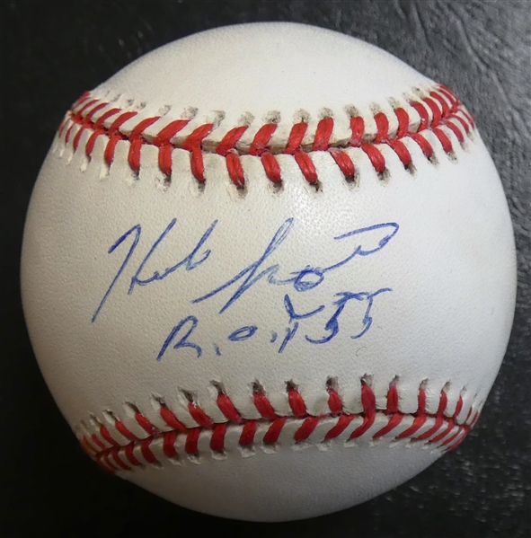 Herb Score Autographed Baseball w/ ROY